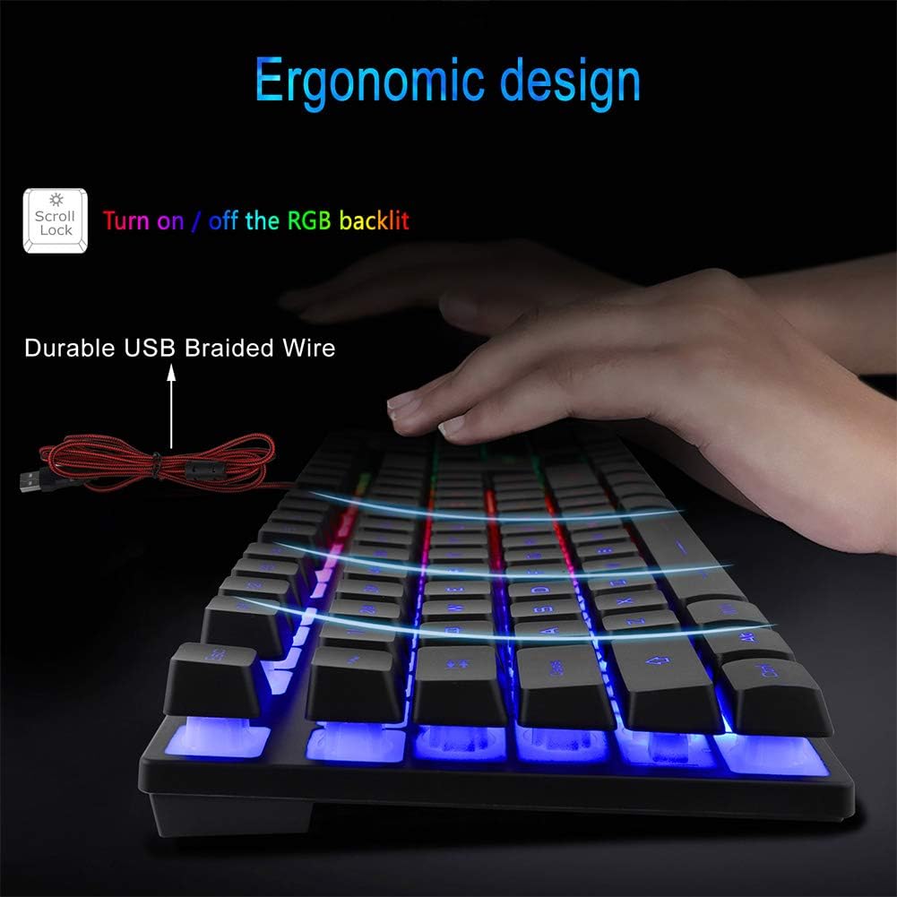 BlueFinger RGB Gaming Keyboard and Backlit Mouse Combo