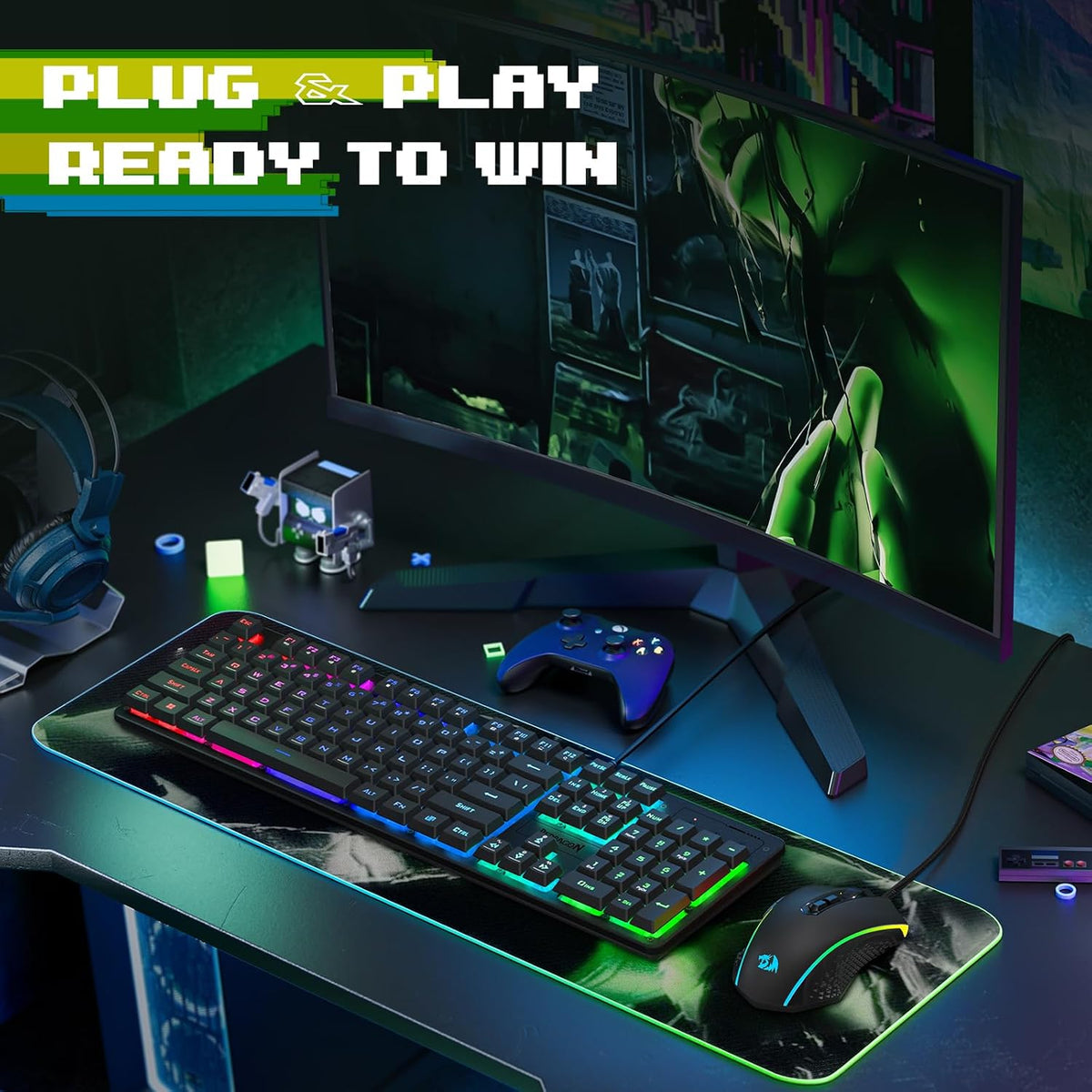 Redragon Updated S107 Gaming Keyboard and Mouse