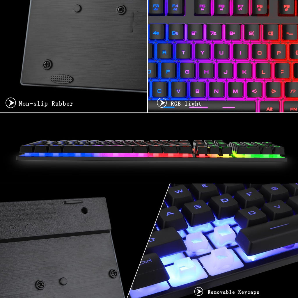 BlueFinger RGB Gaming Keyboard and Backlit Mouse Combo