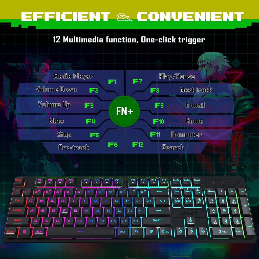 Redragon Updated S107 Gaming Keyboard and Mouse